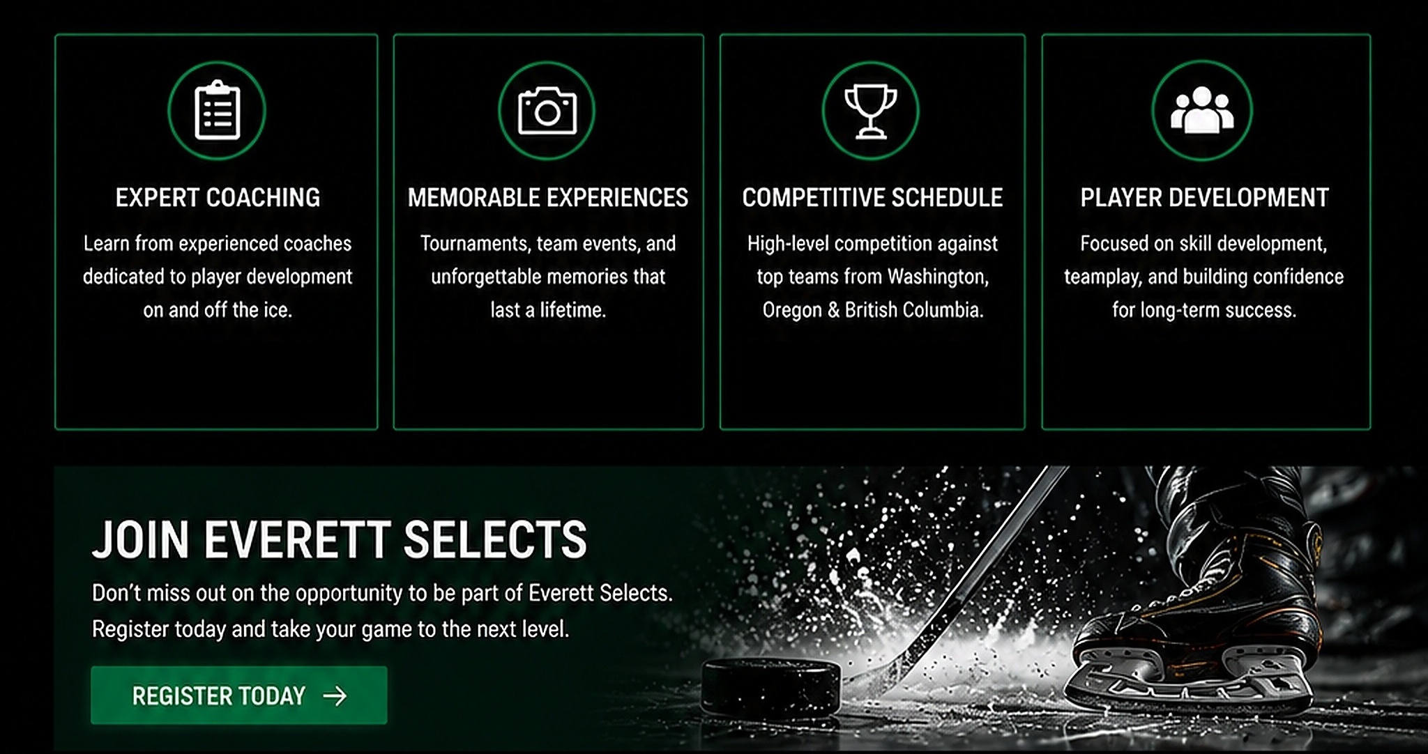 Everett Selects spring hockey development, competition and registration